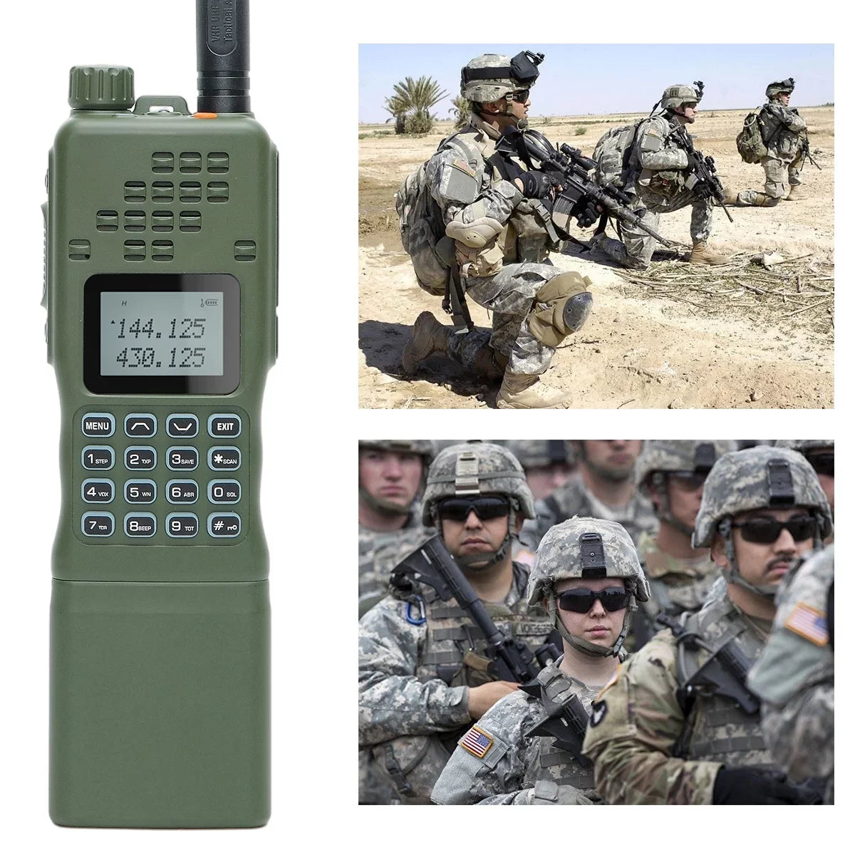 &BaofengAR-152 10W Long Range Rechargeable Two Way Radio with -152 Shoulder mic,18.8 inch Tactical Foldable Antenna, Charger Cable,-152 Bag and Programming Cable Walkie Talkie Full Kit