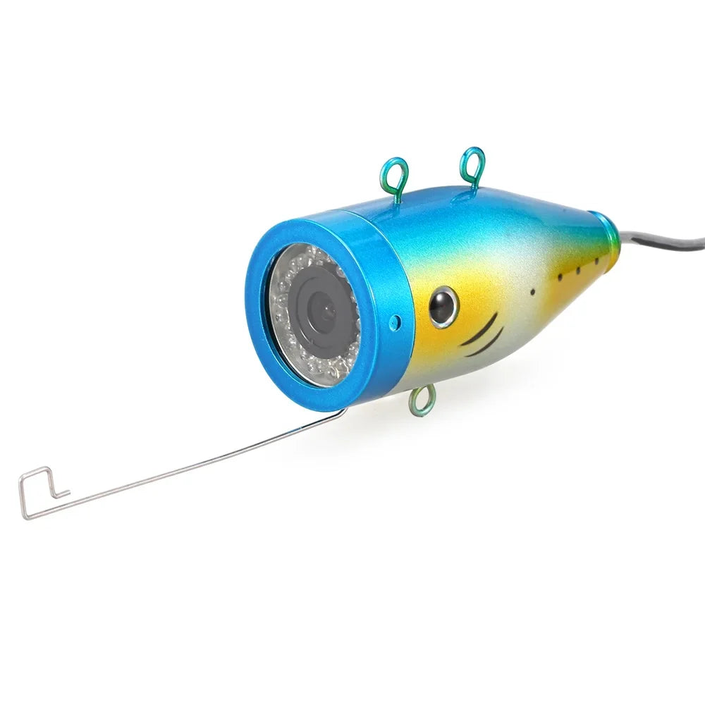 Tomshoo 1200TVL Underwater Fishing 24 LEDs Night Vision Waterproof Fish Shape Boat Ice Fishing Accessories with 15m30m50m Cable