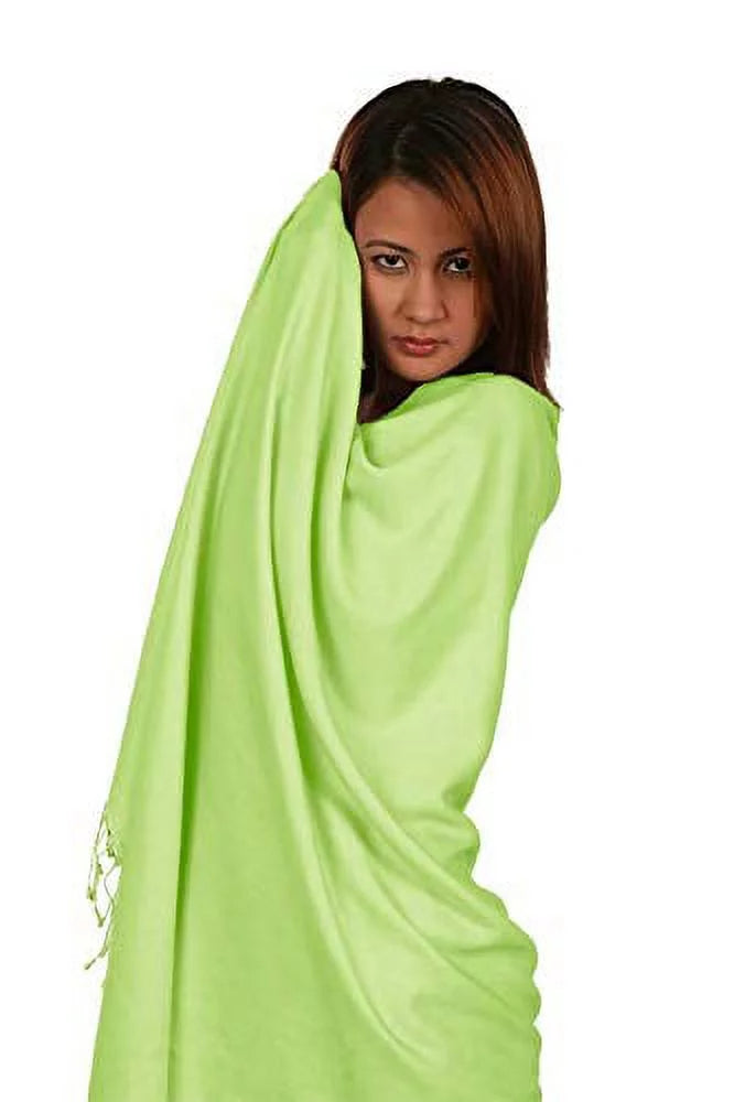 Shawl/Shawls/Scarf/Scarves/Wrap/Stole/Muffler/Cape/Ruana/Blanket/Throw/Pashmina Shawl/Cashmere Scarf/Wool/Silk (Honey Dew Green Regular Shawl)