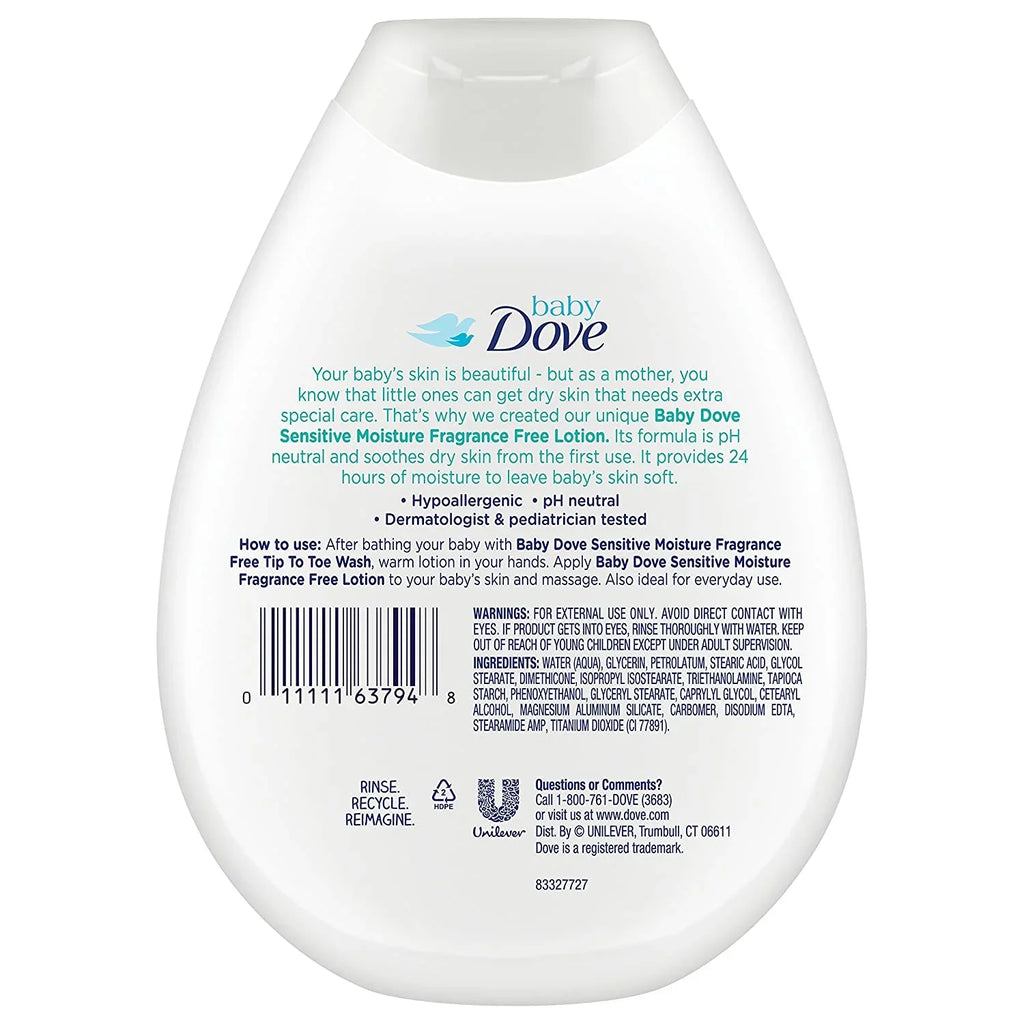 Baby Dove Fragrance Free Lotion, Sensitive Moisture 13 oz, 3 count