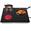 Aiqidi 2600W Electric Ceramic Cooktop 3 Burners Built-in Electric Cooktop Sensor Touch Control Countertop Electric Hot Plate Stove Top with Kid Safety Lock and Timer 9 Heating Level 110V
