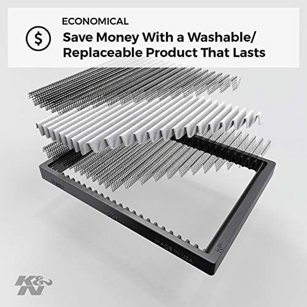 K&N Cabin Air Filter: Washable and Reusable: Designed For Select 2007-2019 Dodge/Jeep/Chrysler Vehicle Models, VF2013