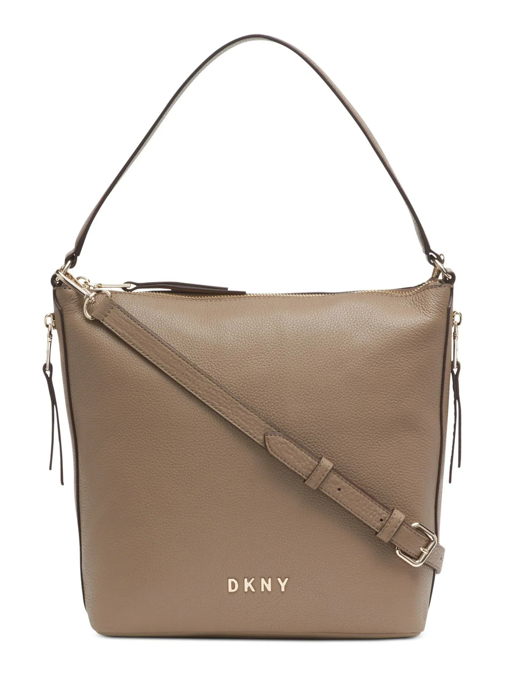 Women's Brown Leather Adjustable Strap Hobo Handbag Purse
