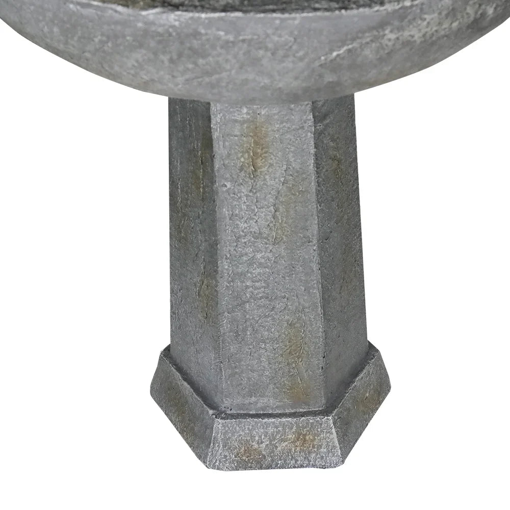 3 Tier Freestanding Waterfall Fountain, 43.3in H Outdoor Fountain with Bird Bath Decor for Garden Patio Backyard Deck Home Lawn Porch