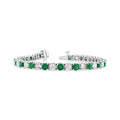 Louis Creations BB45ED- 6.25  Diamond & Emerald Diamond Bracelet, 14K White Gold