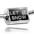 Neonblond Charm Let It Snow Clear Ice Cubes on Black 925 Sterling Silver Bead