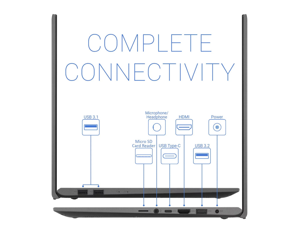 Vivobook X512JA Laptop, 15.6"  Display, Intel Core i7-1065G7 Upto 3.9GHz, 20GB , 512GB NVMe  + 500GB , , Card Reader, Wi-Fi, Bluetooth, Windows 10 Pro S