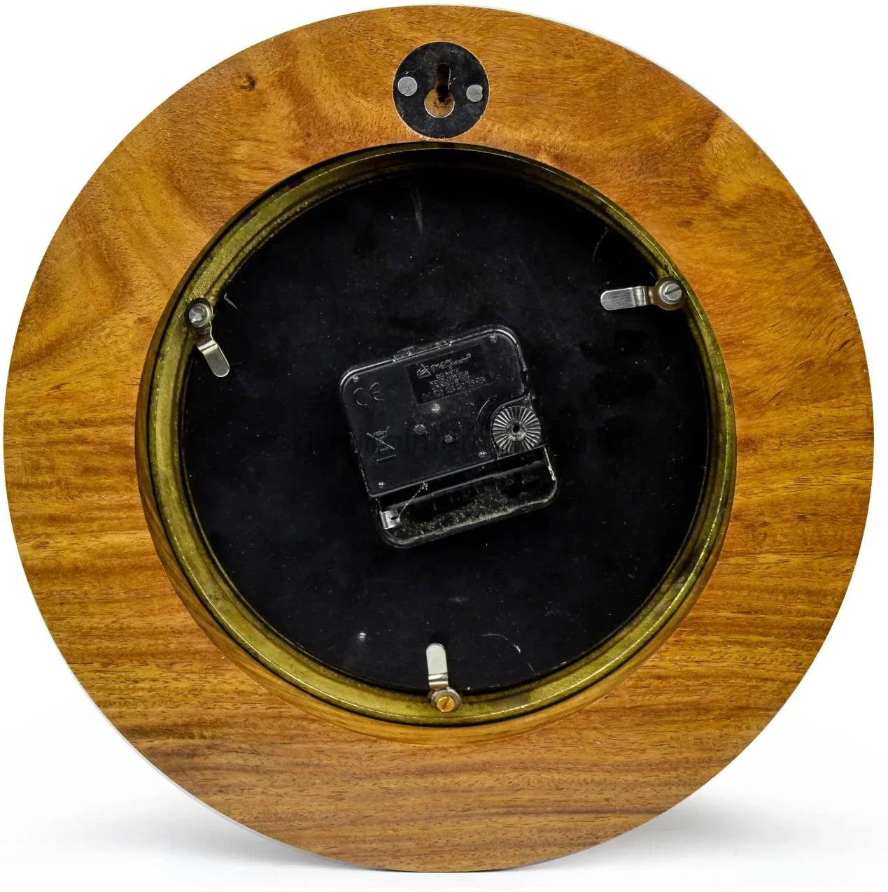 Nagina International 10" Premium Wooden Based Nautical Brass Ship's Porthole Time's Quartz Clock | Pirate Home Decorative Wall Hanging