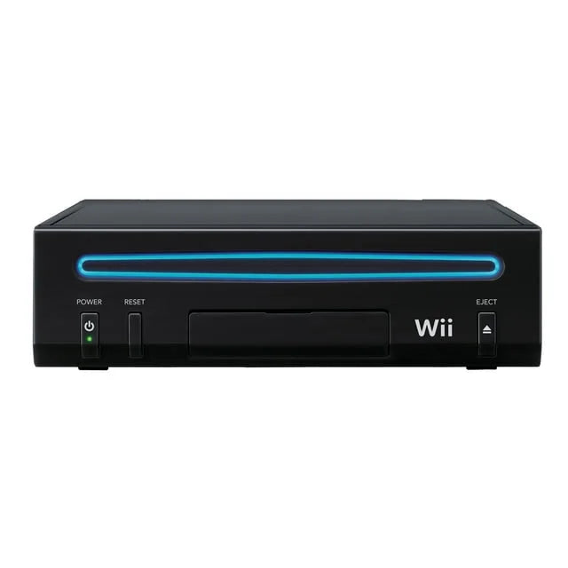 Pre-Owned Nintendo Wii Black Gaming Console + Headset Cleaning Kit   Bundle (Refurbished: Like New)