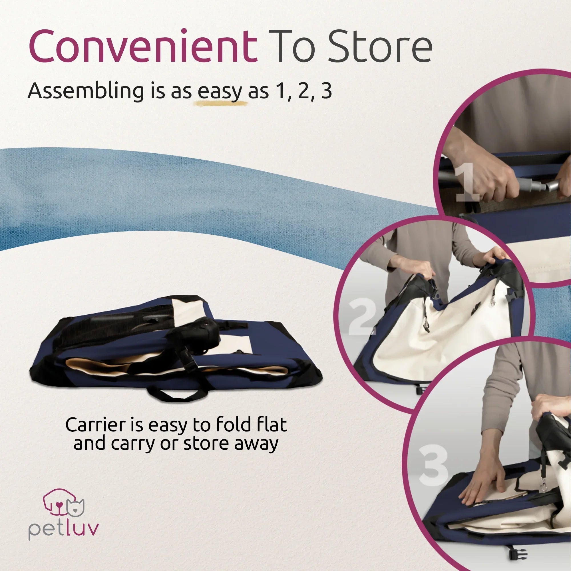 PetLuv Pull-Along Rolling Cat & Dog Carrier & Travel Crate on Wheels, Detachable, Soft Sided, Locking Zippers, Plush Bed, Privacy Windows