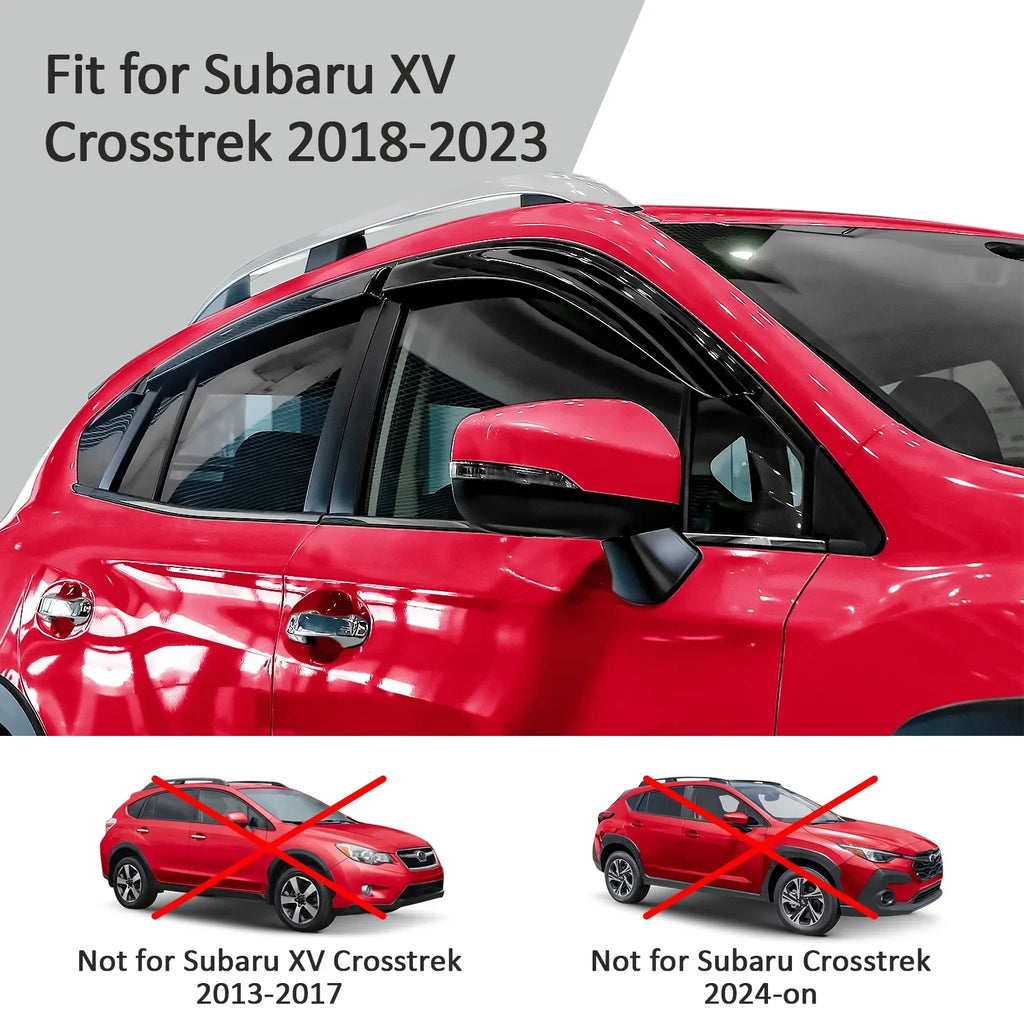 Voron Glass Tape-on Extra Durable Rain Guards for Subaru  Crosstrek 2018-2024, Window Deflectors, Vent Window Visors, 6 Pieces - 100489