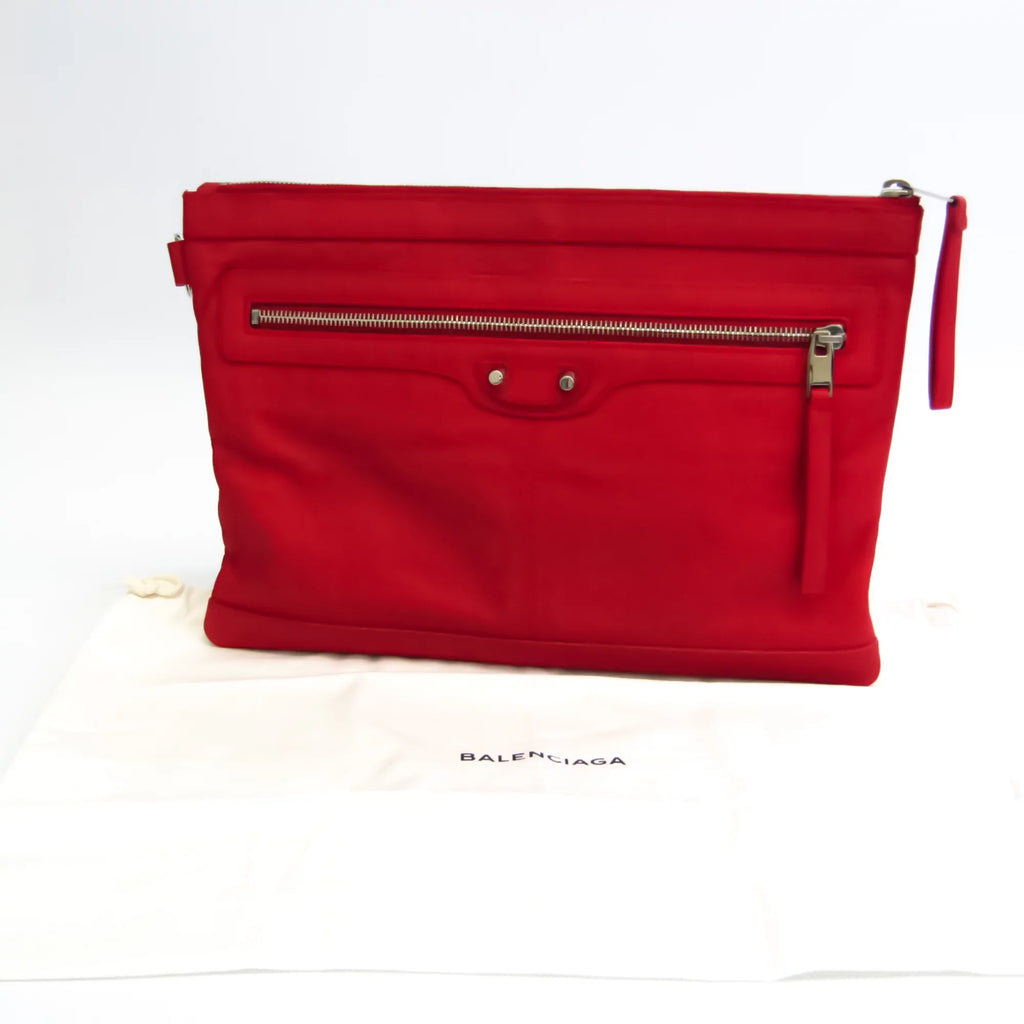 Pre-Owned Balenciaga 273022 Women's Leather Clutch Bag Red Color (Good)