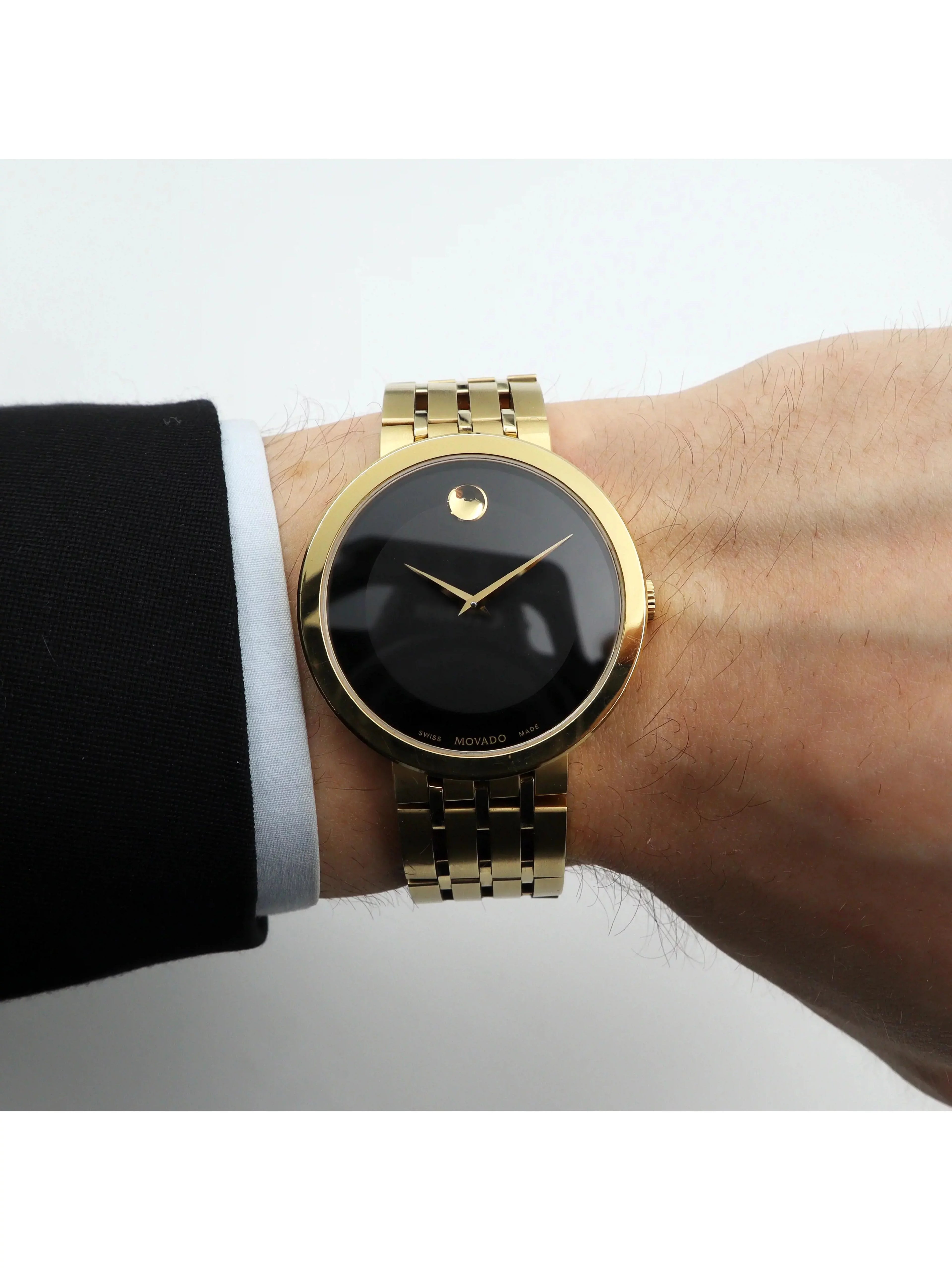 Movado Esperanza Museum 39mm Steel Black Dial Quartz Men's Watch 0607059
