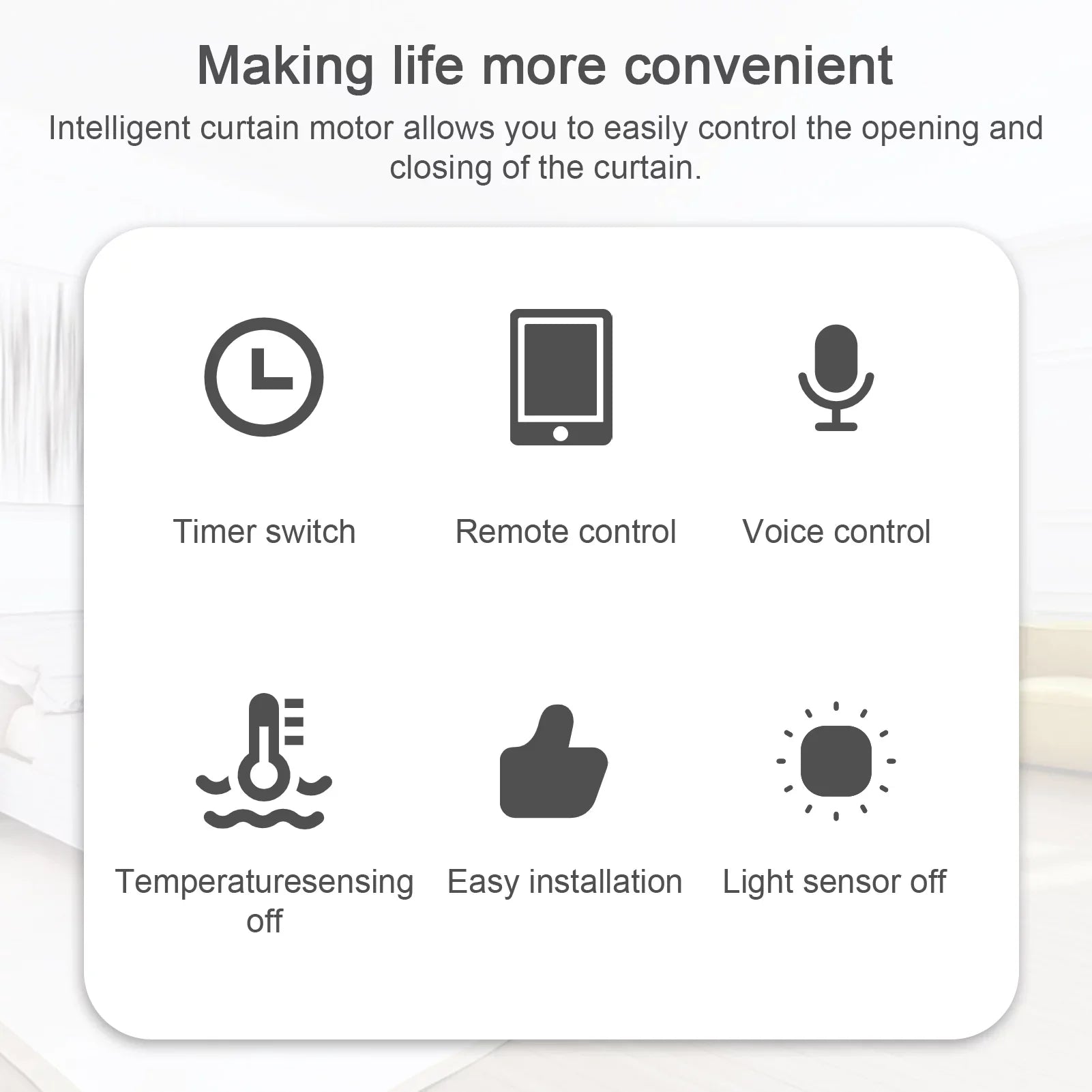 Htovila WiFi Intelligent Curtain Motor Electric Curtain Robot Automatic Opener No Wiring with Gateways Support  Remote Control Timer Setup & Sensing Compatible with Home for Roman Rod