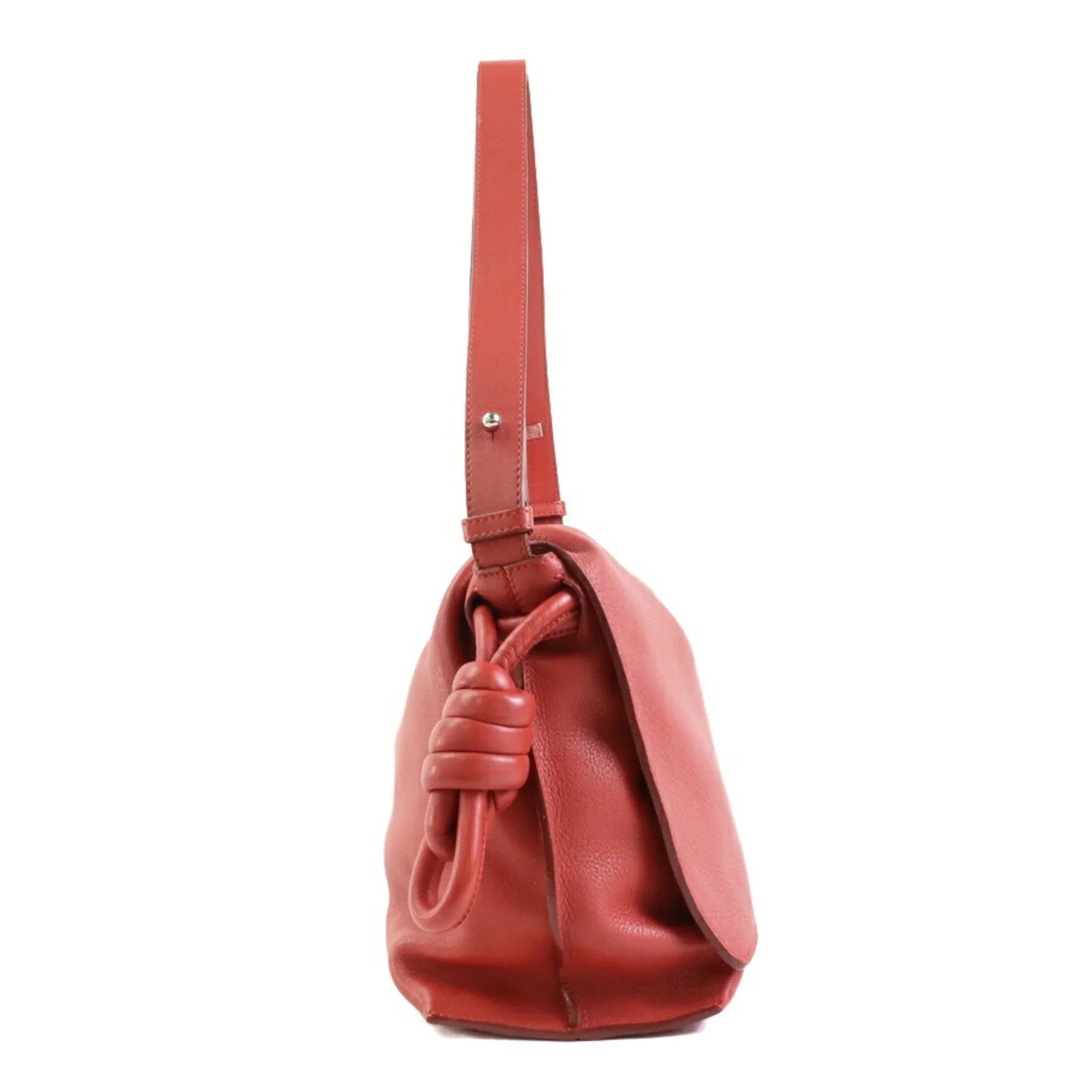 Pre-Owned  Shoulder Bag Leather Orange Red Women's (Good)