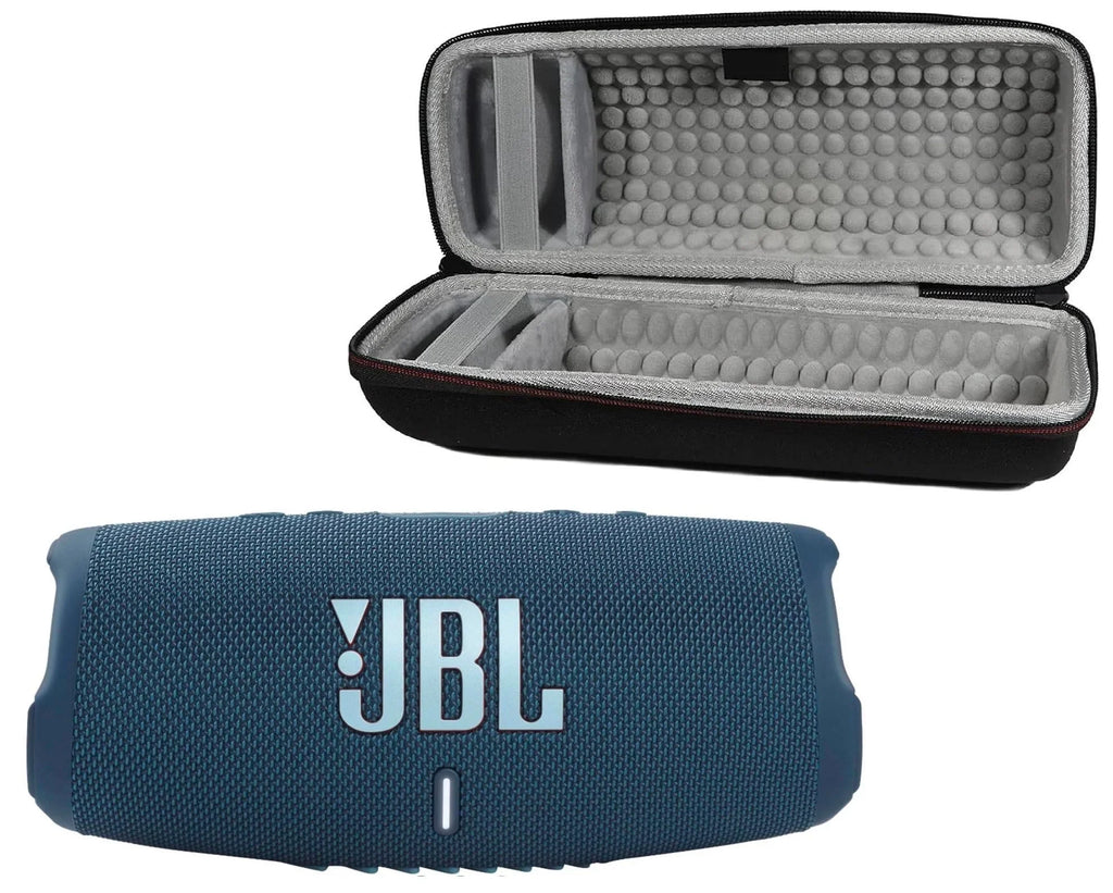 Charge 5 Bluetooth Speaker, IP67 Waterproof Bundle with Deluxe  Hardshell Protective Case (Blue)