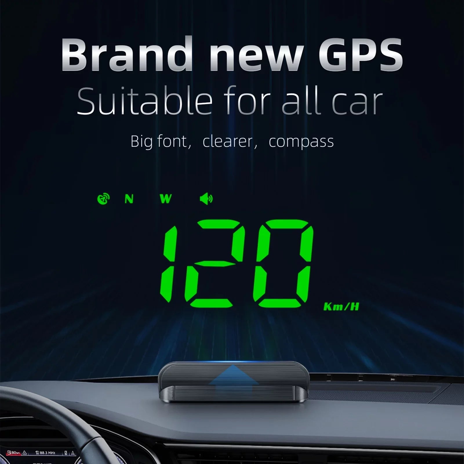 Walmeck Car 3.5 inch Head-up Display Windshield Projecter Digital Vehicle Speedometer  Model Overspeed Warning Fatigue Driving Alarm