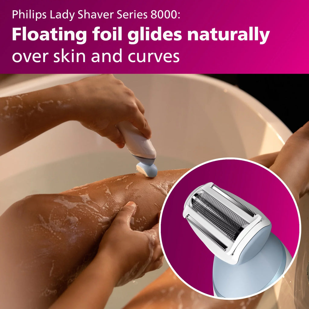 Philips Lady Electric Shaver Series 8000 with Electric Facial Hair Remover, Cordless, BRL166/91