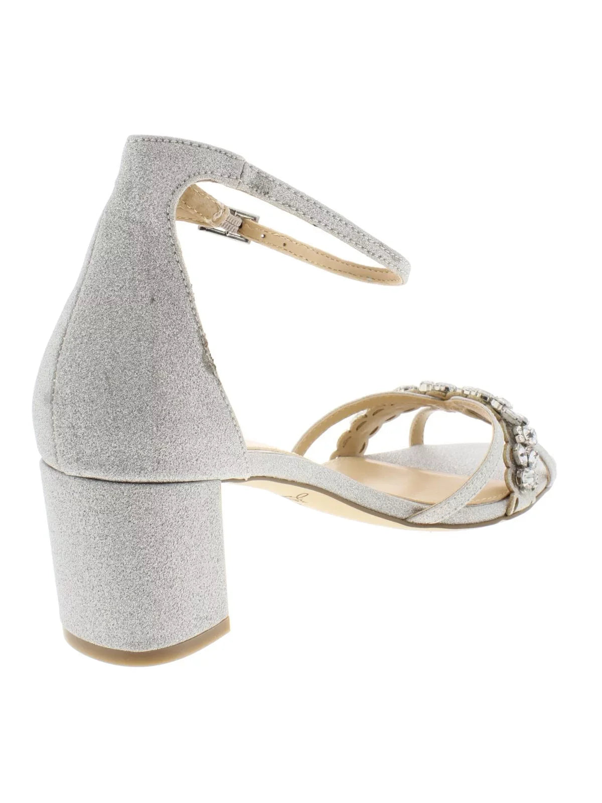 Jewel Badgley Mischka Womens Giona Patent Leather Block Heel Evening Sandals