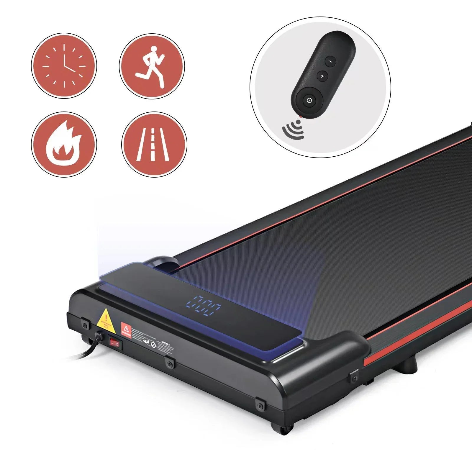 Seizeen Walking Pad, Under Desk Treadmill for Home Office, Portable Treadmill Small Size with Remote Control,  Display, 2--1 Walking & Jogging Fitness Machine, 300lbs, 0.6-3.8MPH Speed, Red