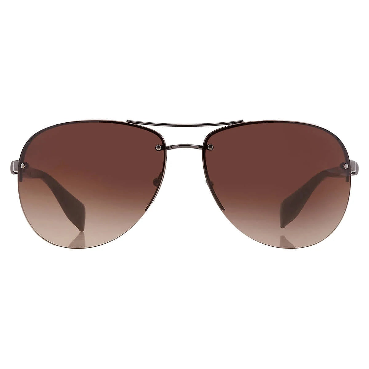 Prada Men's Gradient Linea Rossa PS56MS-5AV6S1-65 Brown Aviator Sunglasses