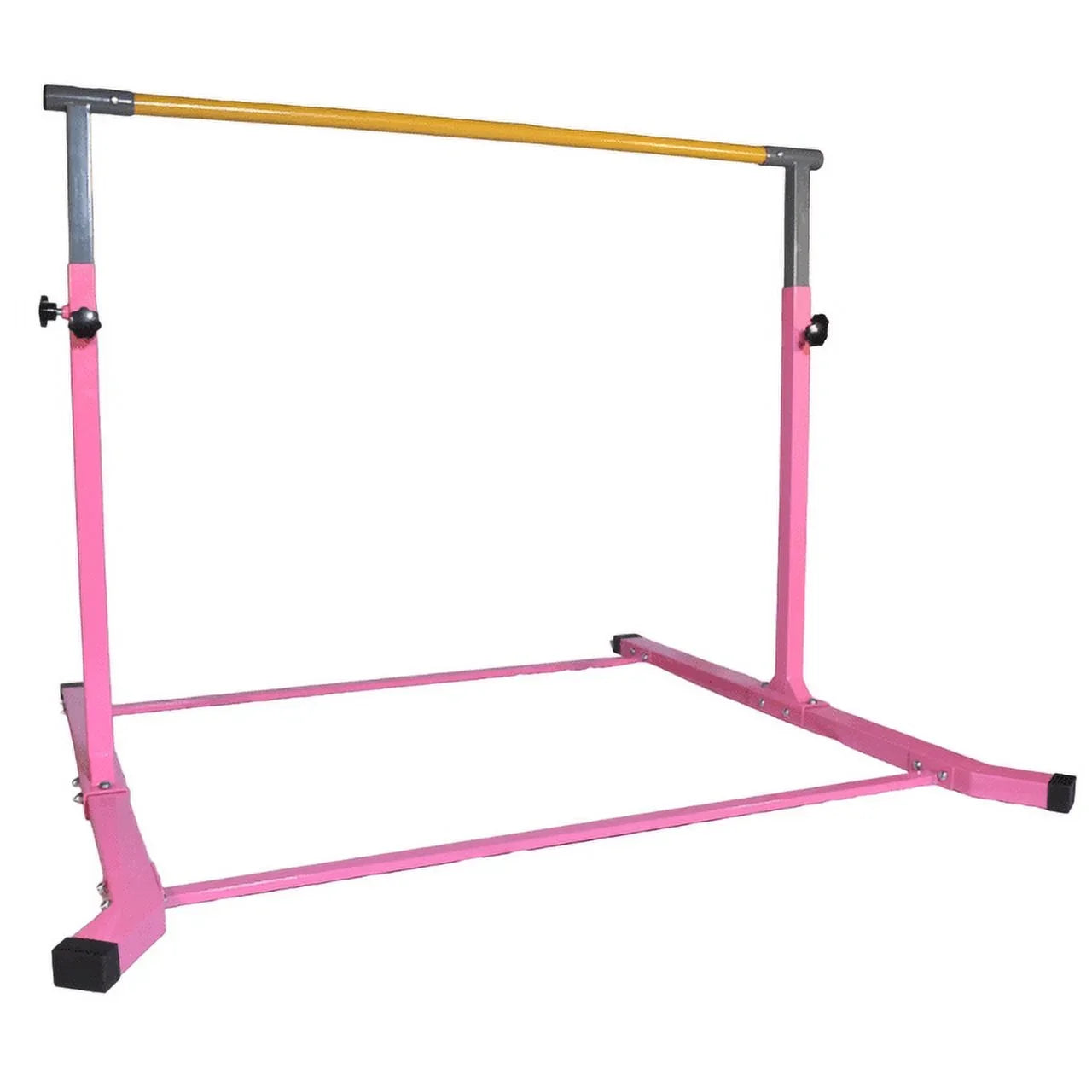 5-Star  Pink Gymnastic Kip Bar, Adjustable 3-5FT, Kids Junior Training, Heavy-Duty, Curved Legs, Home Gym Equipment