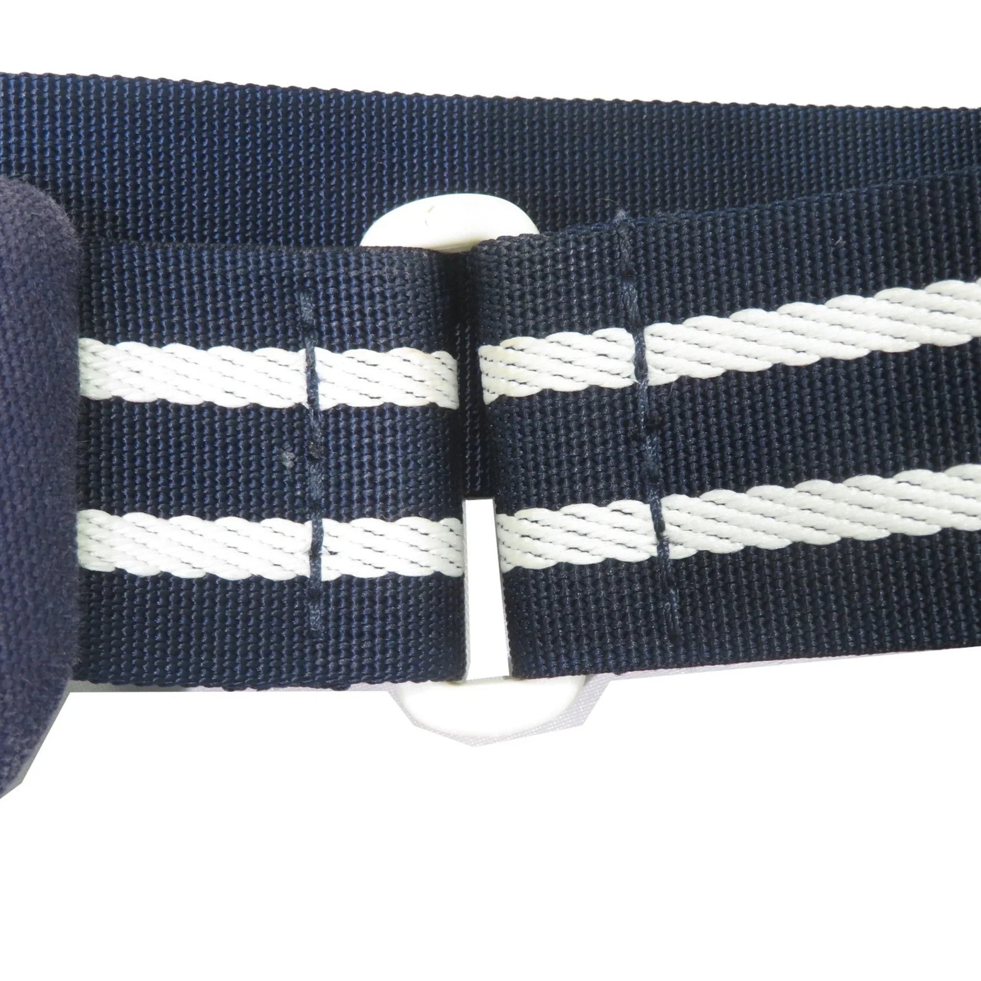 Pre-Owned  Sportsline Waist Bag Body Navy/White Canvas Women's Men's (Good)
