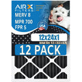 12x24x1 Air Filter  8 Rating, 12 Pack of Furnace Filters Comparable to  700,  5, Pet Odor Retention Filters - Made in  by     .
