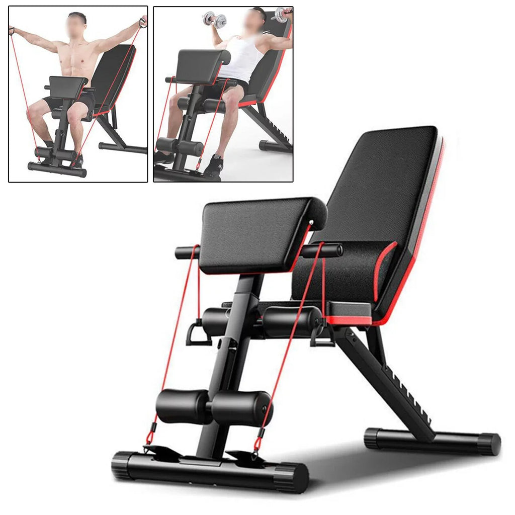 TOOL1SHOoo Foldable Adjustable Weight Bench Incline Decline Exercise for Full Body Workout Home Gym with Fast Folding