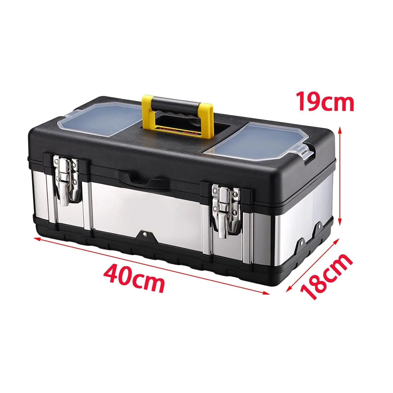 Toolbox Repair Tools Storage Case Lockable Carry Case for Car Trunks Plumber 17inch