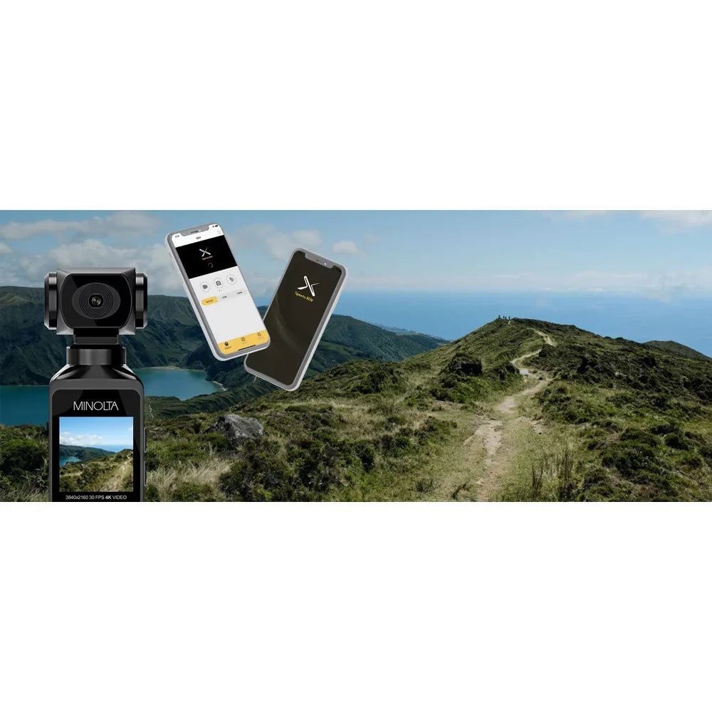 Minolta MN4KP1 4K Ultra  Pocket Camcorder w/WiFi & Waterproof Housing (Black)
