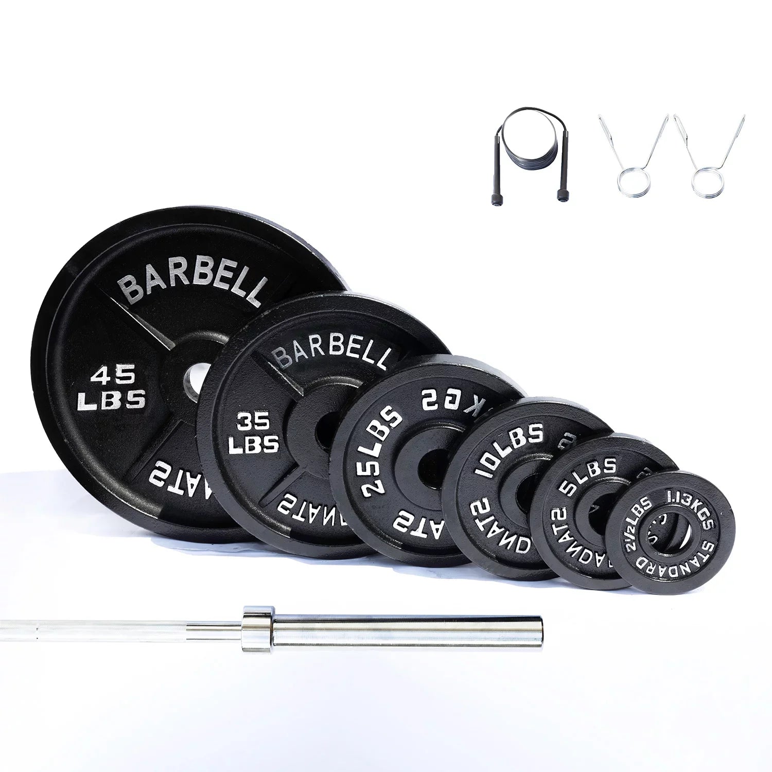 McCarty Fitness Supply Fortek 300 Lb Olympic Weight Plate Set and Barbell