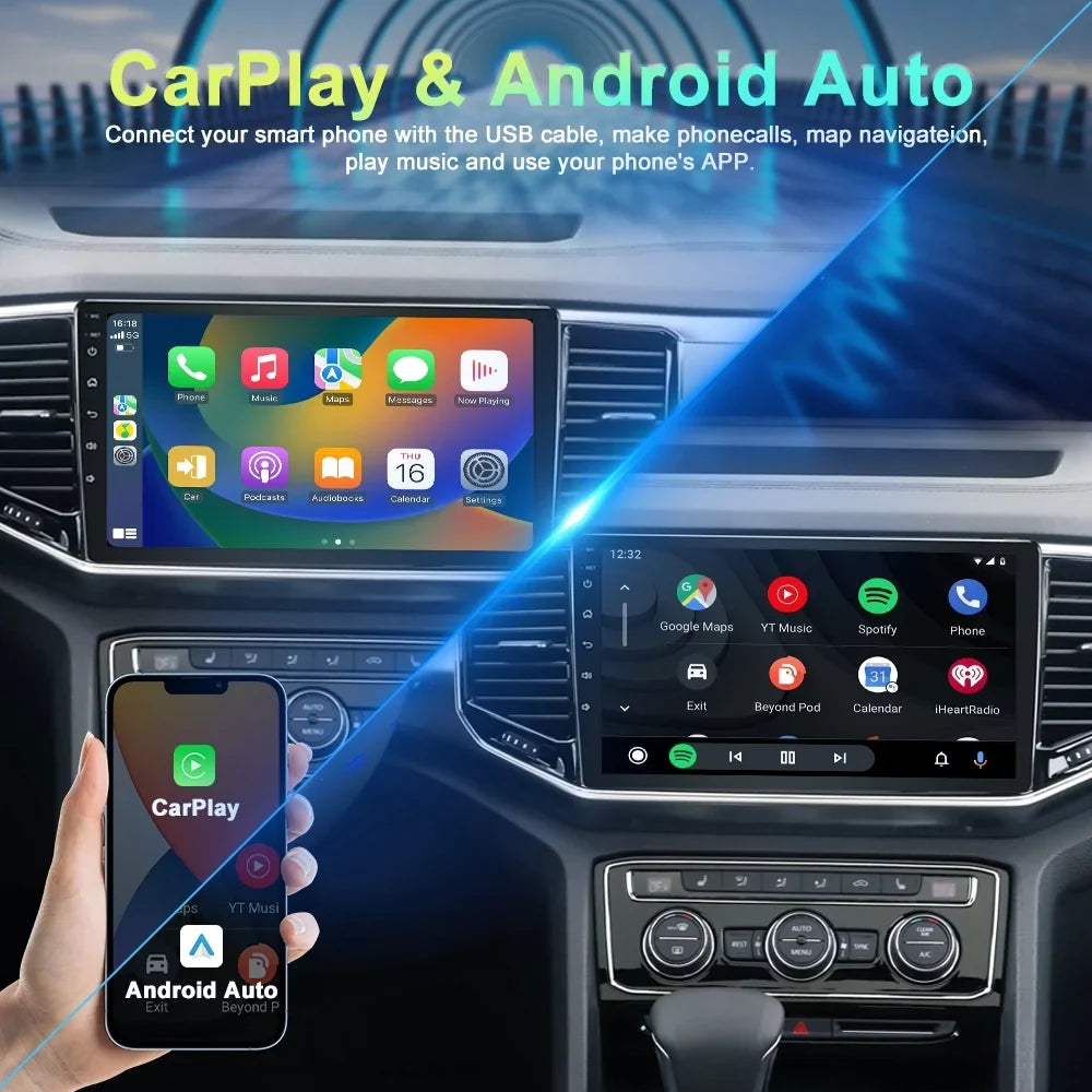 10.1 Inch Car Audio for Toyota Tundra 2007-2013, Sequoia 2008-2017, Android 13  Navigation with Bluetooth 5.0   Radio  Carplay 4GB 64GB