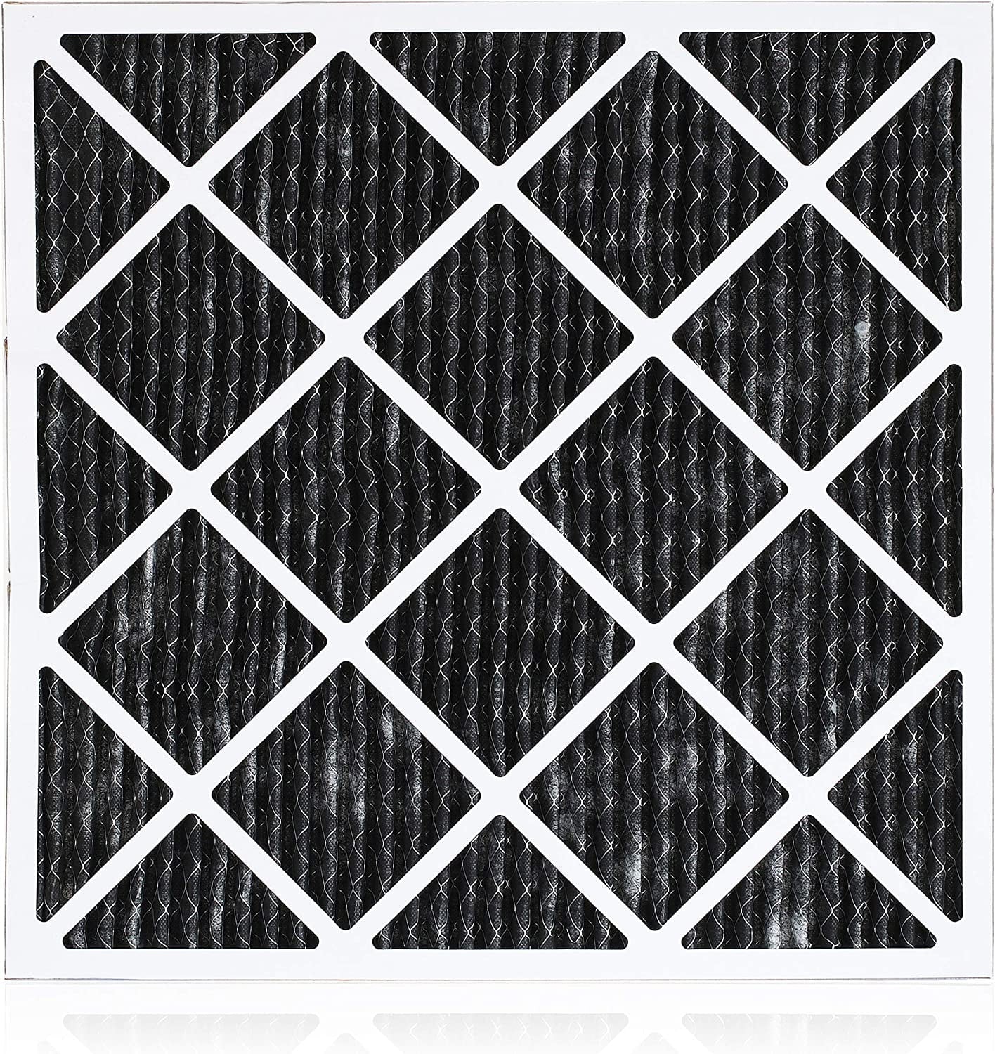 Filterbuy 25x25x1  8 Odor Eliminator Pleated   Furnace Air Filters with Activated Carbon (3-Pack)