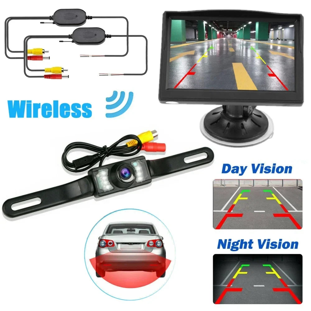 5" Wireless  Rearview Car Backup Camera and Monitor Reverse Assist Kit