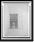Historic Framed Print, [Two office buildings for B.F. Saul (15th Street, N.W., Washington, D.C.). Front elevation], 17-7/8" x 21-7/8"