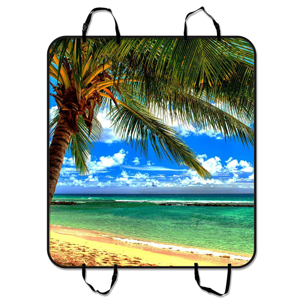 Beach Palm tree Pet Car Seat Cover Dog Car Seat Mat Hammock Cargo Mat Trunk Mat For Cars Trucks and  54x60 inches