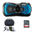 '-90 Compact Camera (Blue) Bundle with Accessory Cleaning Kit Bag and 64GB Memory Card