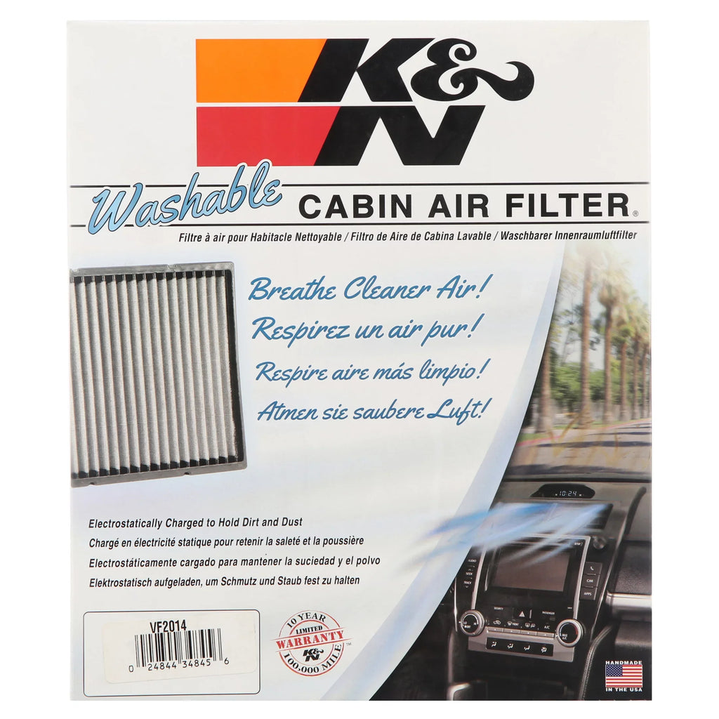 K&N VF2014 Washable & Reusable Cabin Air Filter Cleans and Freshens Incoming Air for your Kia, Hyundai