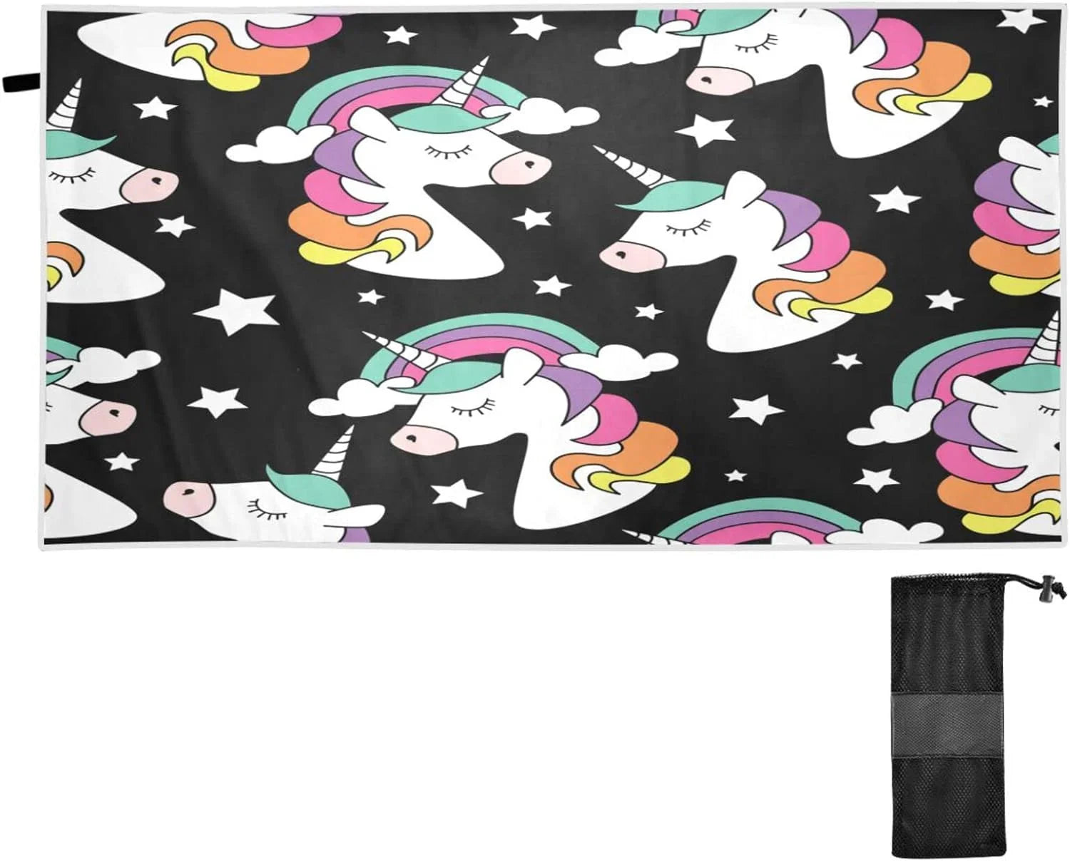 Bestwell Unicorn Print Beach Towel - Lightweight Compact Oversized Travel Towels - Super Absorbent Quick Dry Towel for Swimming Camping Holiday（248）