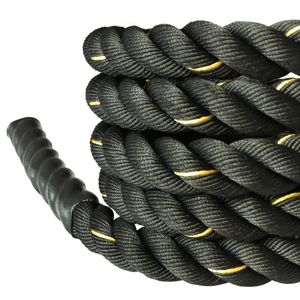 Battle Rope Poly Dacron 1.5 in Diameter 30 ft Length, Training Rope with Protective Sleeve and Wall Mount