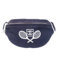 Pre-Owned  Sportsline Waist Bag Body Navy/White Canvas Women's Men's (Good)