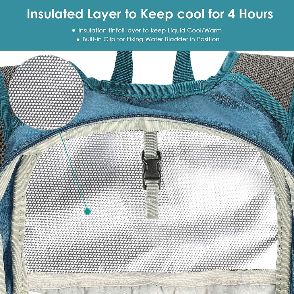 Hydration Pack Backpack with 2L Leakproof Water Bladder  Free,Lightweight Water Backpack for Hiking,Running,Cycling,Camping,Blue