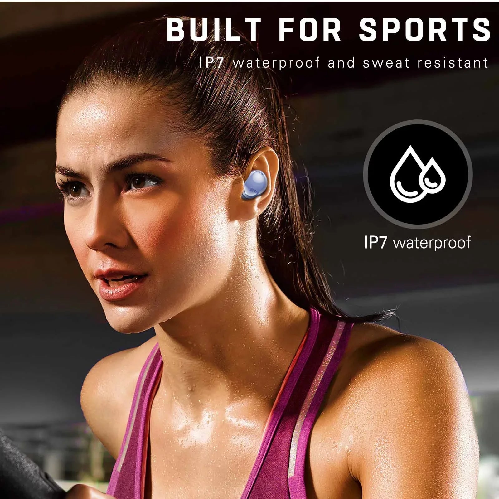 UrbanX Street Buds Pro Bluetooth Earbuds for Vodafone Smart N8 True Wireless, Noise Isolation, Charging Case, Quality Sound, Water Resistant ( Version) - Amethyst Purple