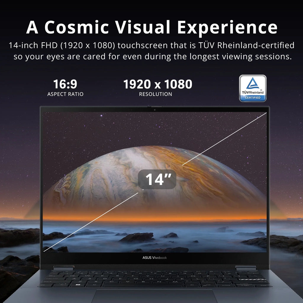 Vivobook S 14 Flip 14"  Touch Display, Intel Core i5-12500H , 8GB DDR4 , 512GB , NumberPad, Thunderbolt 4, Windows 11 Home, Quiet Blue, Hotface 32GB  Card