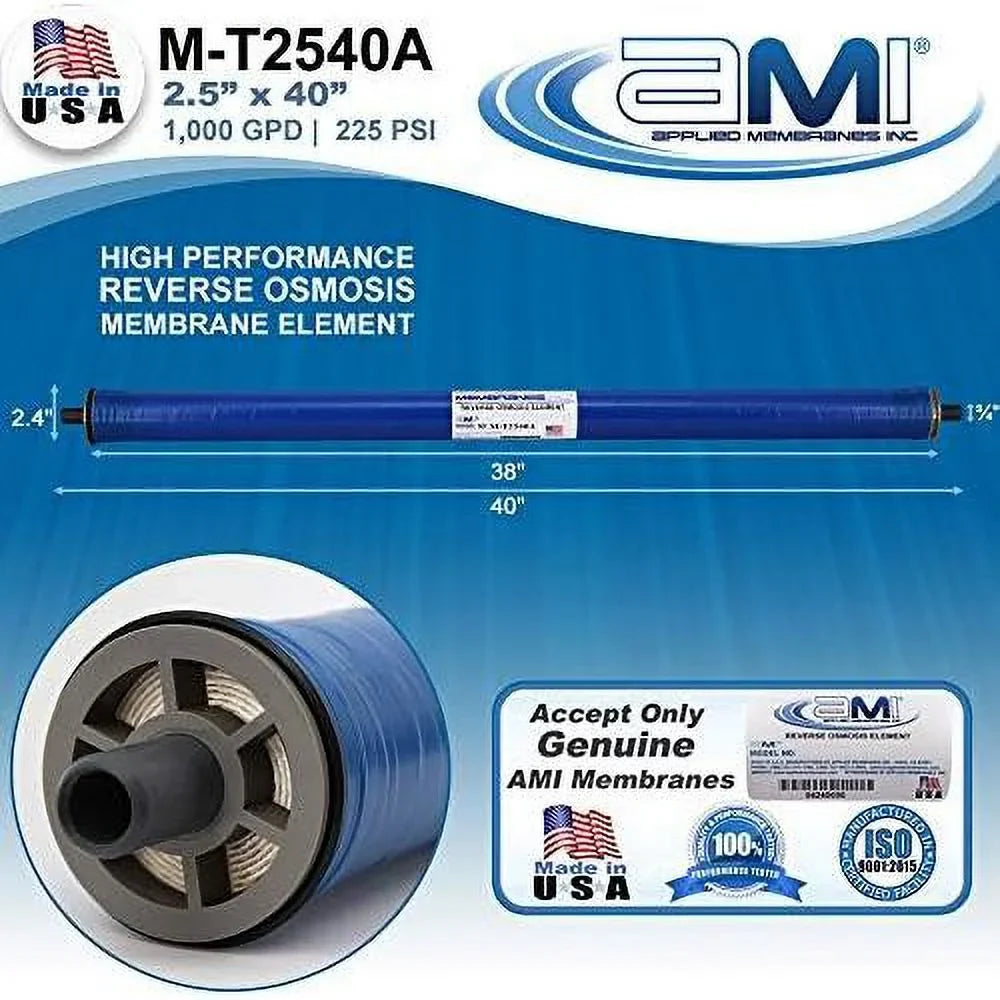 Reverse Osmosis Membrane For Tap Water | 1,000  At 225 Psi | 99.5% Rejection | Replacement  Membrane |   M-T2540A
