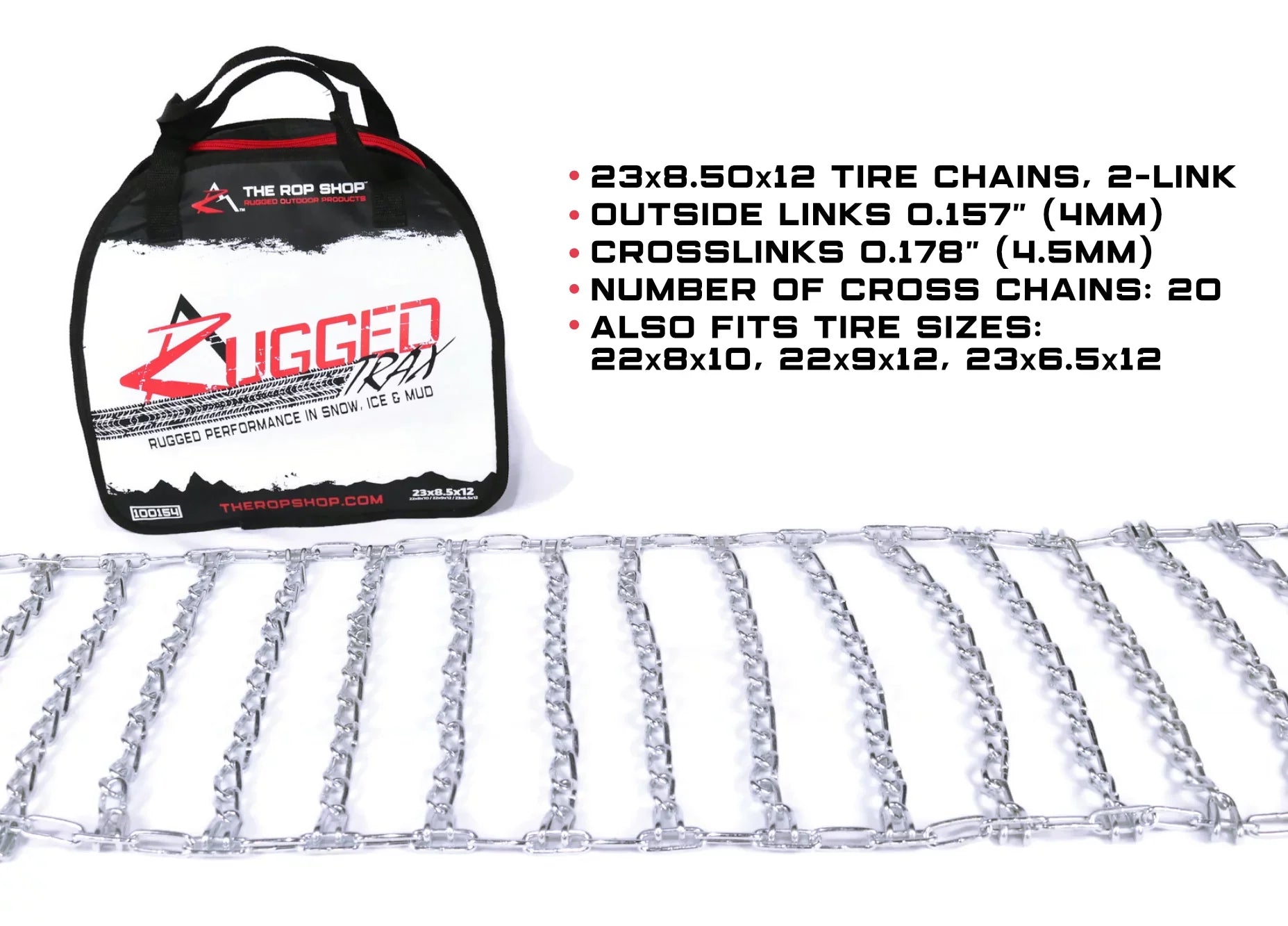 The  Shop | 2 Link Tire Chains & Tensioners for Kawasaki Brute Force  With 19x9.5x8 Tires