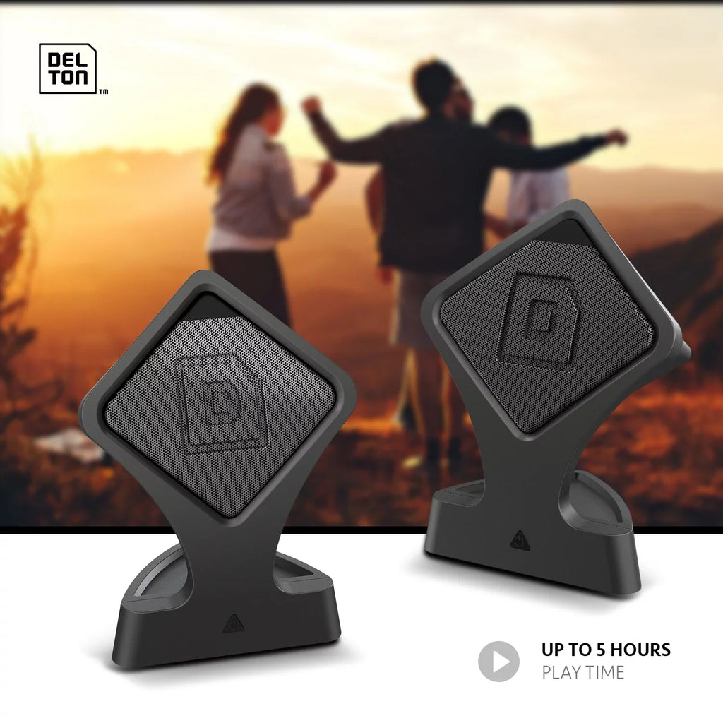 Delton True Wireless Speaker, Portable Bluetooth Speaker with Mic (Twin Pack), Dynamic  Sound and Bass