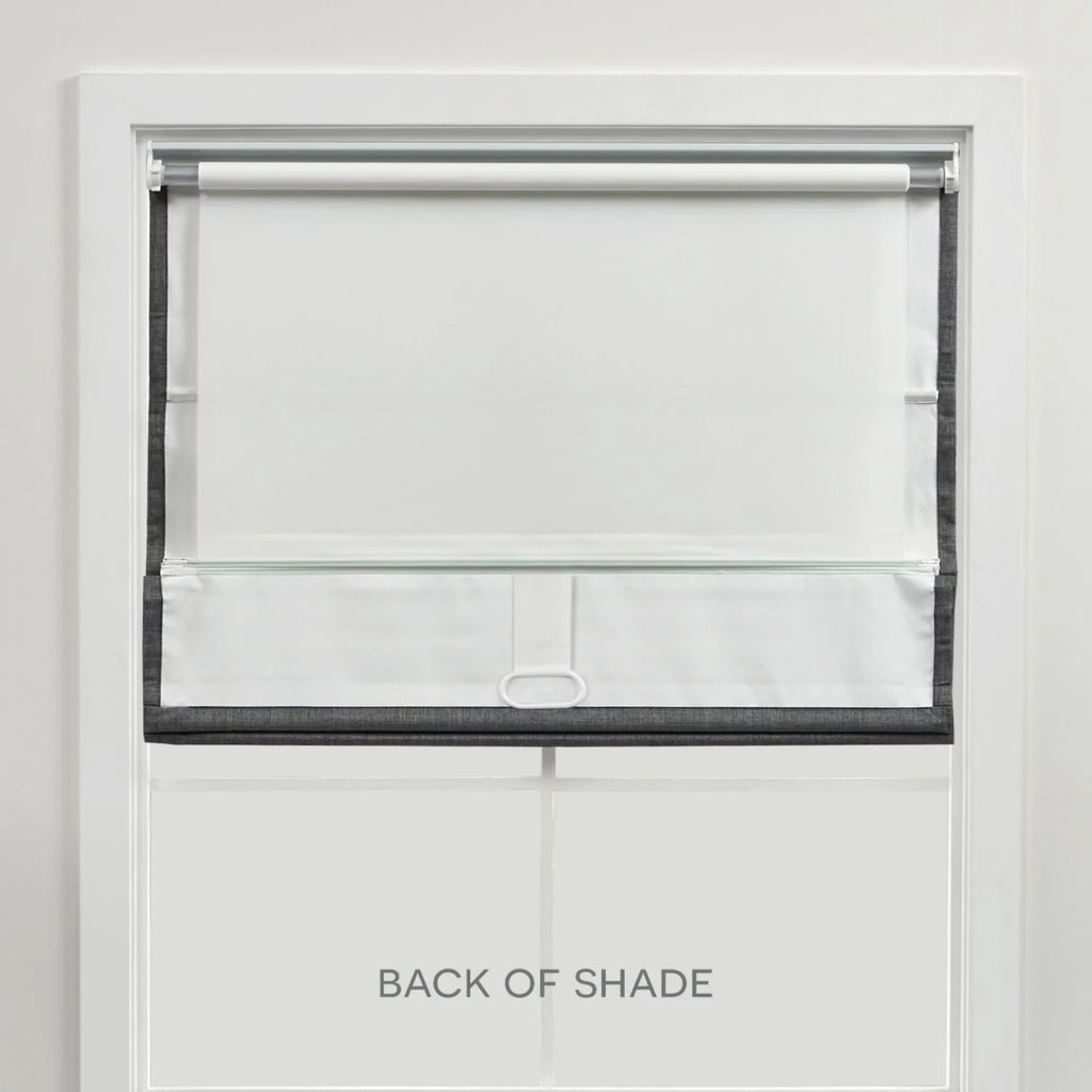 Exclusive Home Ricardo Total Blackout Roman Shade, 34"x64", Grey