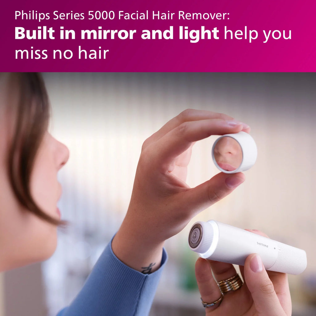 Philips Lady Electric Shaver Series 8000 with Electric Facial Hair Remover, Cordless, BRL166/91